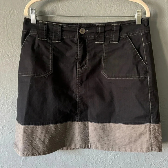 Aventura | a line | grey | blue | button fly | pocket | skirt | size 8 - Picture 1 of 11